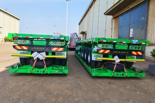 Derun 4 enheter tri-aksel lastedropside semitrailer er sendt til Algerie
