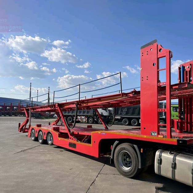 3 akslet 8 bilbærer containerlast semitrailer
